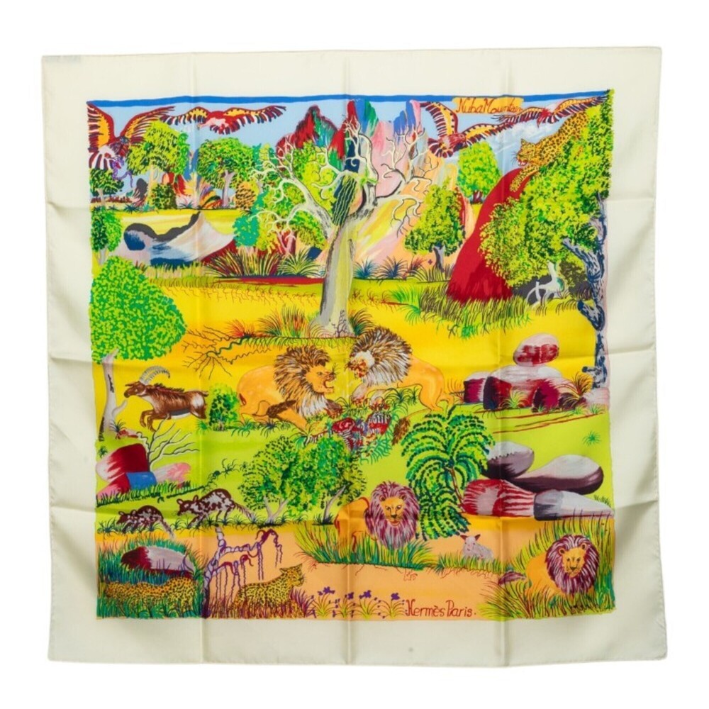 Hermes Carre 90 Nuba Mountain Scarf/Muffler, Multicolor Silk, Women's